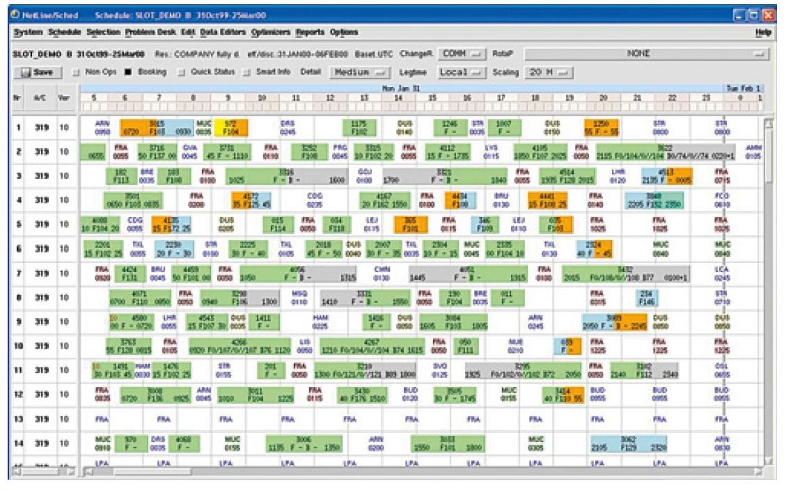 NetLine/Sched Aircraft Rotation view